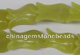 CFG240 15.5 inches 15*25mm carved flower olive jade gemstone beads