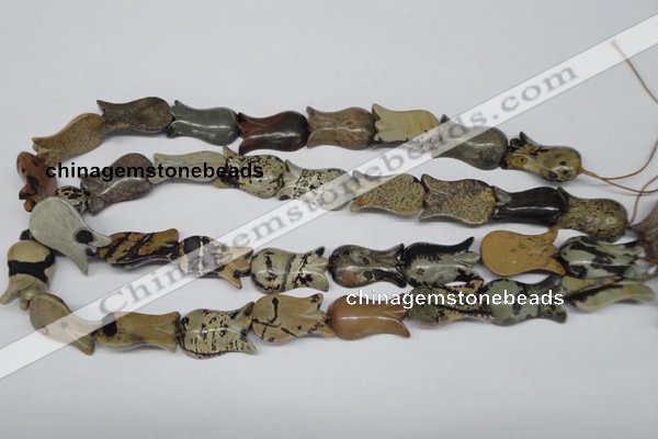 CFG242 15.5 inches 15*25mm carved flower artistic gemstone beads