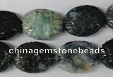 CFG246 15.5 inches 15*20mm carved oval Indian agate beads