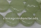 CFG250 15.5 inches 20mm carved coin New jade gemstone beads