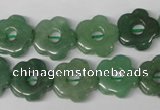 CFG255 15.5 inches 15mm carved flower green aventurine beads