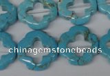 CFG256 15.5 inches 20mm carved flower turquoise beads