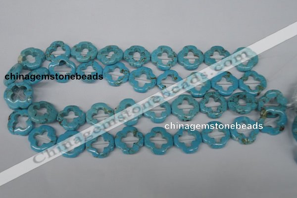 CFG256 15.5 inches 20mm carved flower turquoise beads