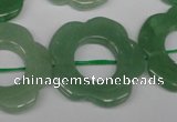 CFG261 15.5 inches 30mm carved flower green aventurine beads