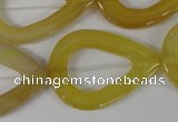 CFG266 15.5 inches 28*35mm carved teardrop yellow agate beads