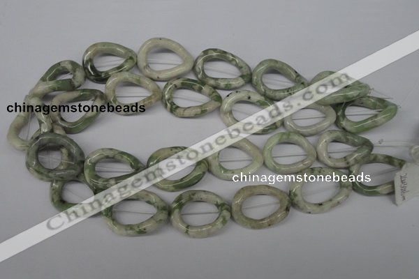 CFG270 15.5 inches 25*30mm carved oval peace stone beads