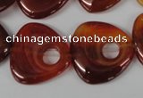 CFG276 15.5 inches 25*25mm carved triangle red agate beads