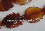 CFG279 15.5 inches 16*24mm carved leaf red agate beads