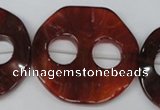 CFG281 15.5 inches 44mm carved coin red agate beads