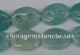 CFG294 15.5 inches 15*20mm carved oval amazonite gemstone beads