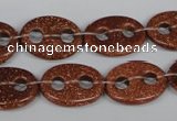 CFG295 15.5 inches 15*20mm carved oval goldstone beads