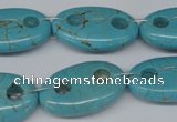 CFG299 15.5 inches 16*26mm carved oval turquoise beads