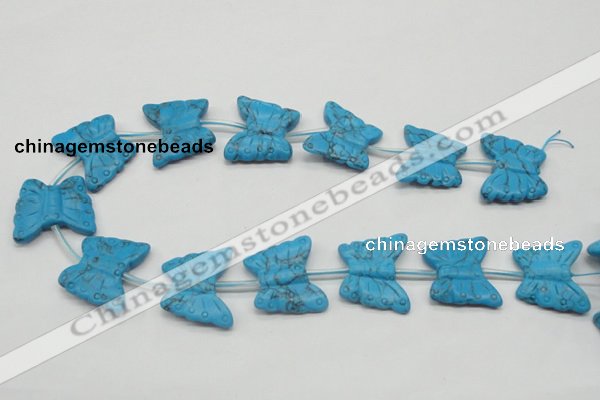 CFG30 15.5 inches 23*28mm butterfly turquoise gemstone beads