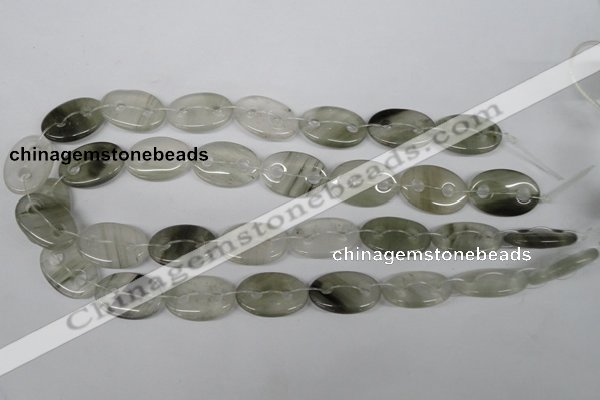 CFG303 15.5 inches 18*25mm carved oval green aragonite beads