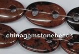 CFG305 15.5 inches 20*30mm carved oval mahogany obsidian beads