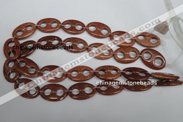 CFG307 15.5 inches 20*30mm carved oval goldstone beads