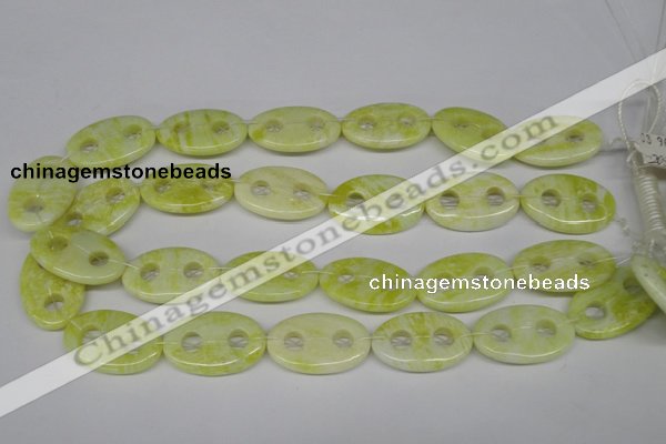 CFG308 15.5 inches 20*30mm carved oval lemon jade gemstone beads