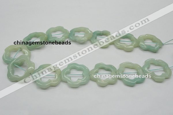 CFG31 15.5 inches 30mm carved flower amazonite gemstone beads