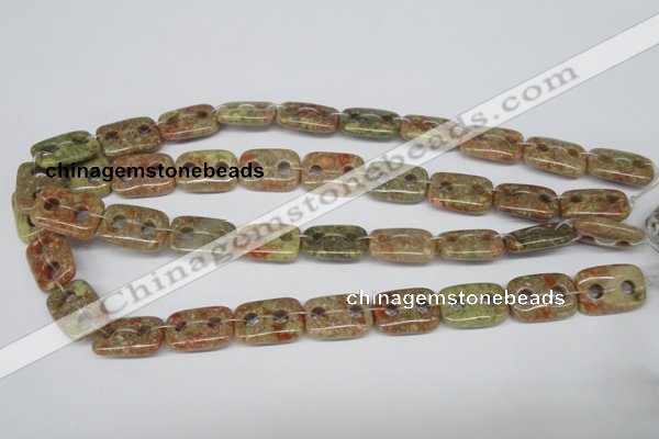 CFG321 15.5 inches 15*20mm carved rectangle unakite beads