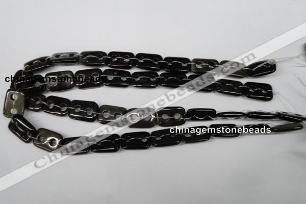 CFG322 15.5 inches 15*20mm carved rectangle golden obsidian beads