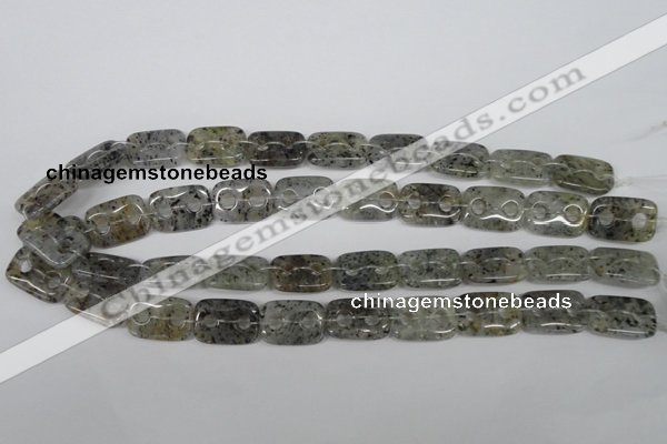 CFG323 15.5 inches 15*20mm carved rectangle moss quartz beads