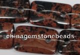 CFG337 15.5 inches 20*30mm carved rectangle mahogany obsidian beads