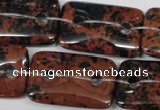 CFG337 15.5 inches 20*30mm carved rectangle mahogany obsidian beads