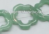 CFG34 15.5 inches 30mm carved flower green aventurine jade beads