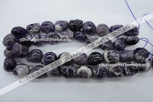 CFG343 15.5 inches 18*22mm carved skull dogtooth amethyst beads