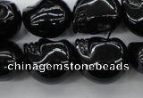 CFG345 15.5 inches 17*19mm carved skull black agate beads