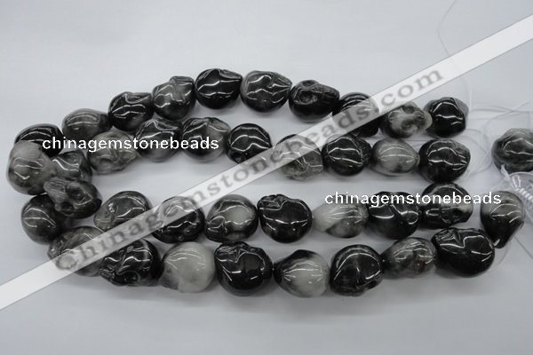 CFG346 15.5 inches 18*22mm carved skull eagle eye jasper beads