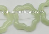 CFG36 15.5 inches 30mm carved flower green jade beads