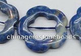 CFG41 15.5 inches 35mm carved flower lapis lazuli gemstone beads