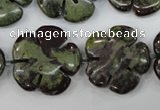 CFG460 15.5 inches 24mm carved flower dragon blood jasper beads