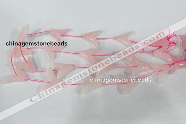 CFG501 15.5 inches 20*26mm carved flower rose quartz beads