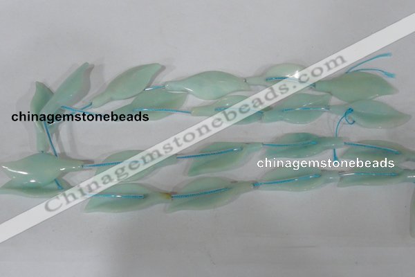 CFG505 15.5 inches 16*40mm carved flower amazonite gemstone beads