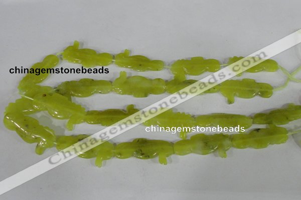 CFG515 15.5 inches 18*34mm carved animal Korean jade beads