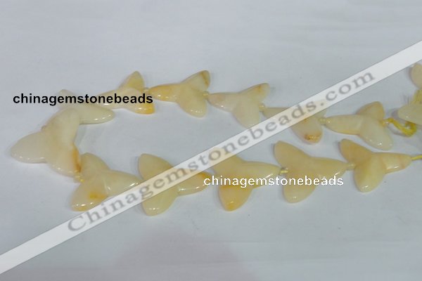 CFG521 15.5 inches 34*37mm carved flower yellow aventurine beads