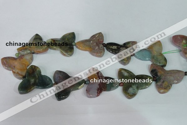 CFG522 15.5 inches 34*37mm carved flower Indian agate beads