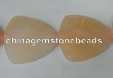 CFG526 15.5 inches 25*25mm carved triangle pink aventurine beads