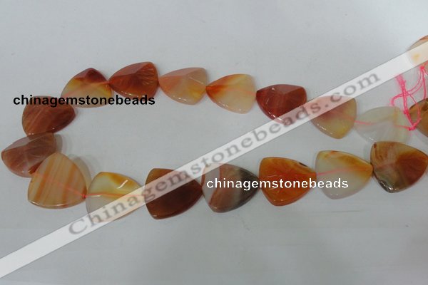 CFG528 15.5 inches 25*25mm carved triangle agate gemstone beads