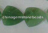 CFG531 15.5 inches 25*25mm carved triangle green aventurine beads