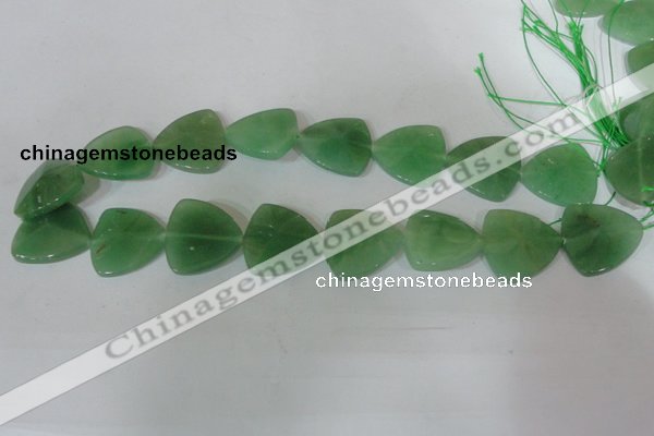 CFG531 15.5 inches 25*25mm carved triangle green aventurine beads