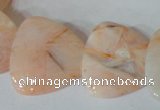 CFG536 15.5 inches 25*25mm carved triangle bamboo leaf agate beads