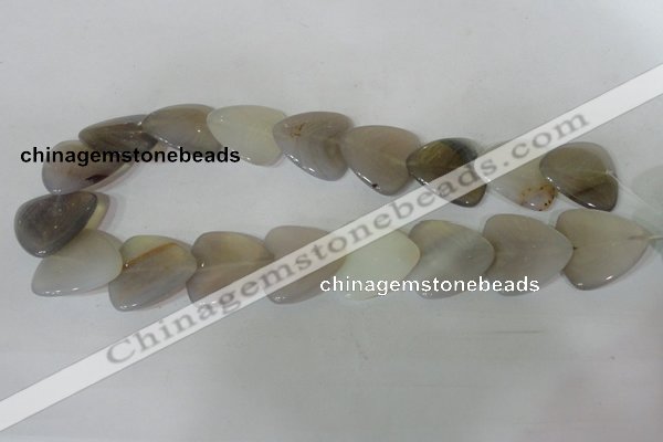 CFG538 15.5 inches 25*25mm carved triangle grey agate beads
