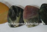 CFG540 15.5 inches 25*25mm carved triangle Indian agate beads