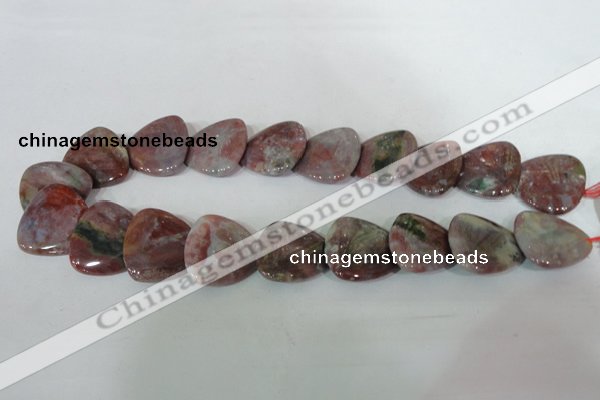 CFG541 15.5 inches 25*25mm carved triangle Indian agate beads