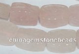 CFG546 15.5 inches 15*20mm carved brick rose quartz beads