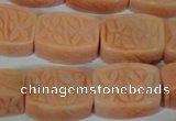 CFG548 15.5 inches 15*20mm carved brick red aventurine beads