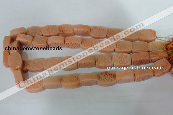 CFG548 15.5 inches 15*20mm carved brick red aventurine beads